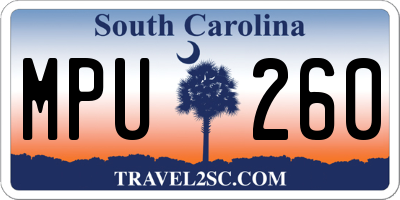 SC license plate MPU260