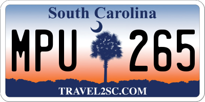 SC license plate MPU265