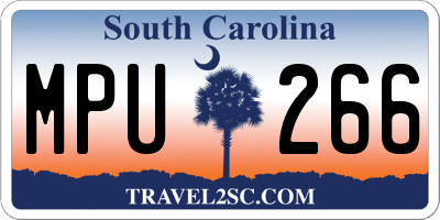 SC license plate MPU266