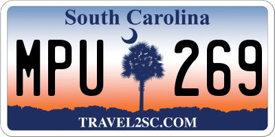 SC license plate MPU269