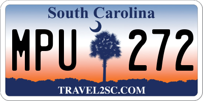 SC license plate MPU272