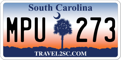 SC license plate MPU273