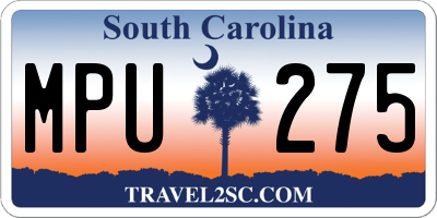 SC license plate MPU275