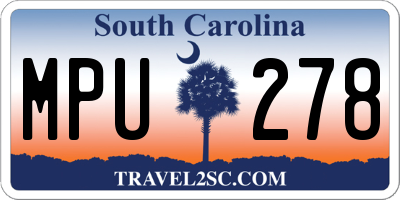 SC license plate MPU278