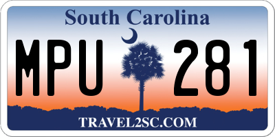 SC license plate MPU281
