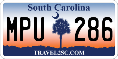 SC license plate MPU286
