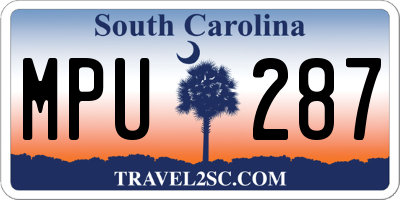 SC license plate MPU287