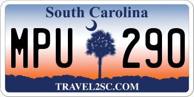 SC license plate MPU290