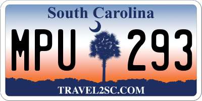 SC license plate MPU293