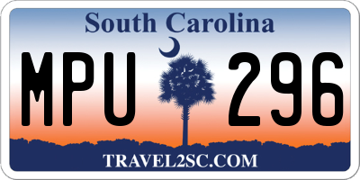 SC license plate MPU296