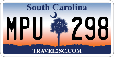 SC license plate MPU298