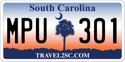 SC license plate MPU301