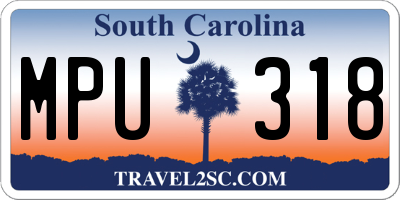 SC license plate MPU318