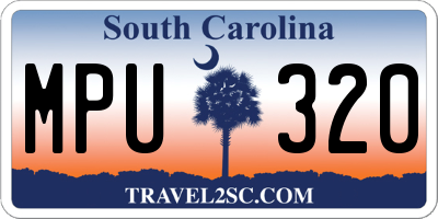 SC license plate MPU320