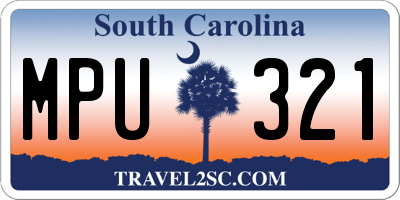 SC license plate MPU321