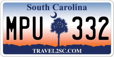 SC license plate MPU332