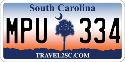 SC license plate MPU334