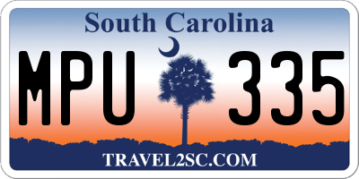 SC license plate MPU335