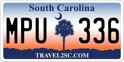 SC license plate MPU336