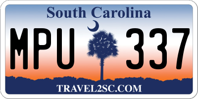 SC license plate MPU337