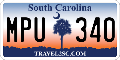 SC license plate MPU340