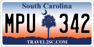 SC license plate MPU342