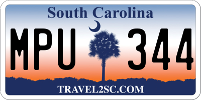 SC license plate MPU344