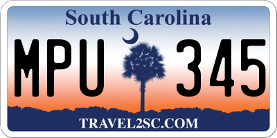 SC license plate MPU345