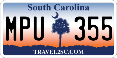 SC license plate MPU355
