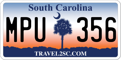 SC license plate MPU356