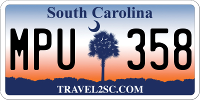 SC license plate MPU358