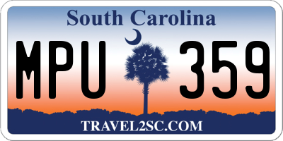 SC license plate MPU359