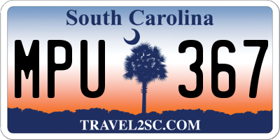 SC license plate MPU367