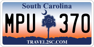 SC license plate MPU370