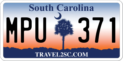 SC license plate MPU371