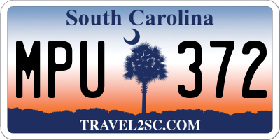 SC license plate MPU372