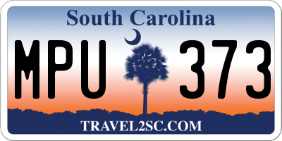 SC license plate MPU373