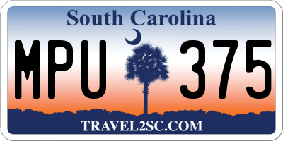 SC license plate MPU375