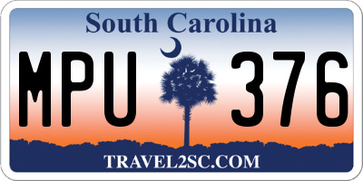 SC license plate MPU376