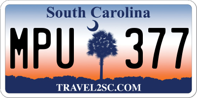 SC license plate MPU377