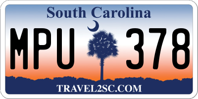 SC license plate MPU378