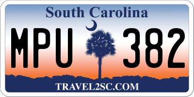 SC license plate MPU382