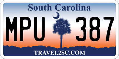 SC license plate MPU387