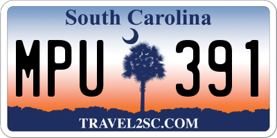 SC license plate MPU391