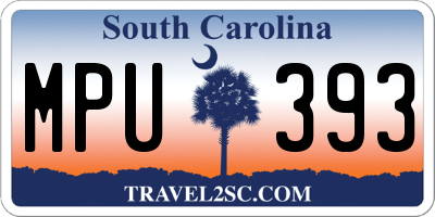 SC license plate MPU393