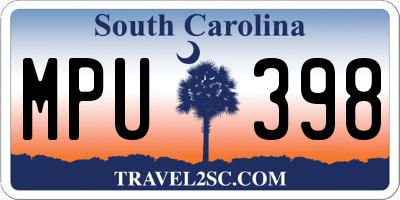 SC license plate MPU398