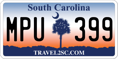 SC license plate MPU399