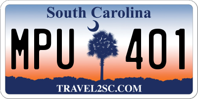 SC license plate MPU401