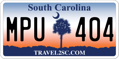 SC license plate MPU404