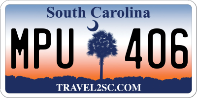 SC license plate MPU406